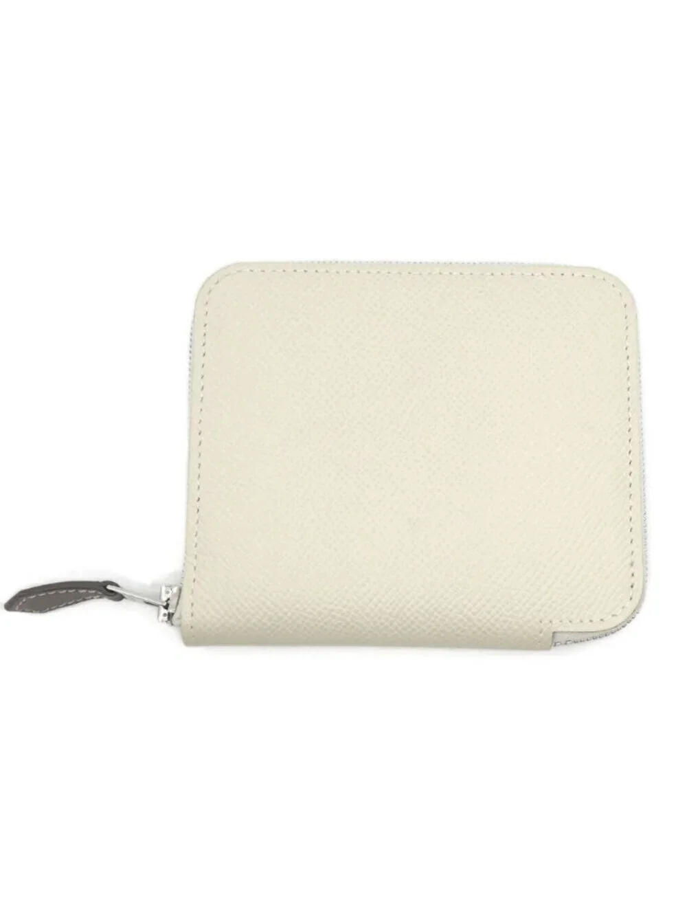 Hermes Azap Silk in Compact Epsom Coin Case Nata Ivory White